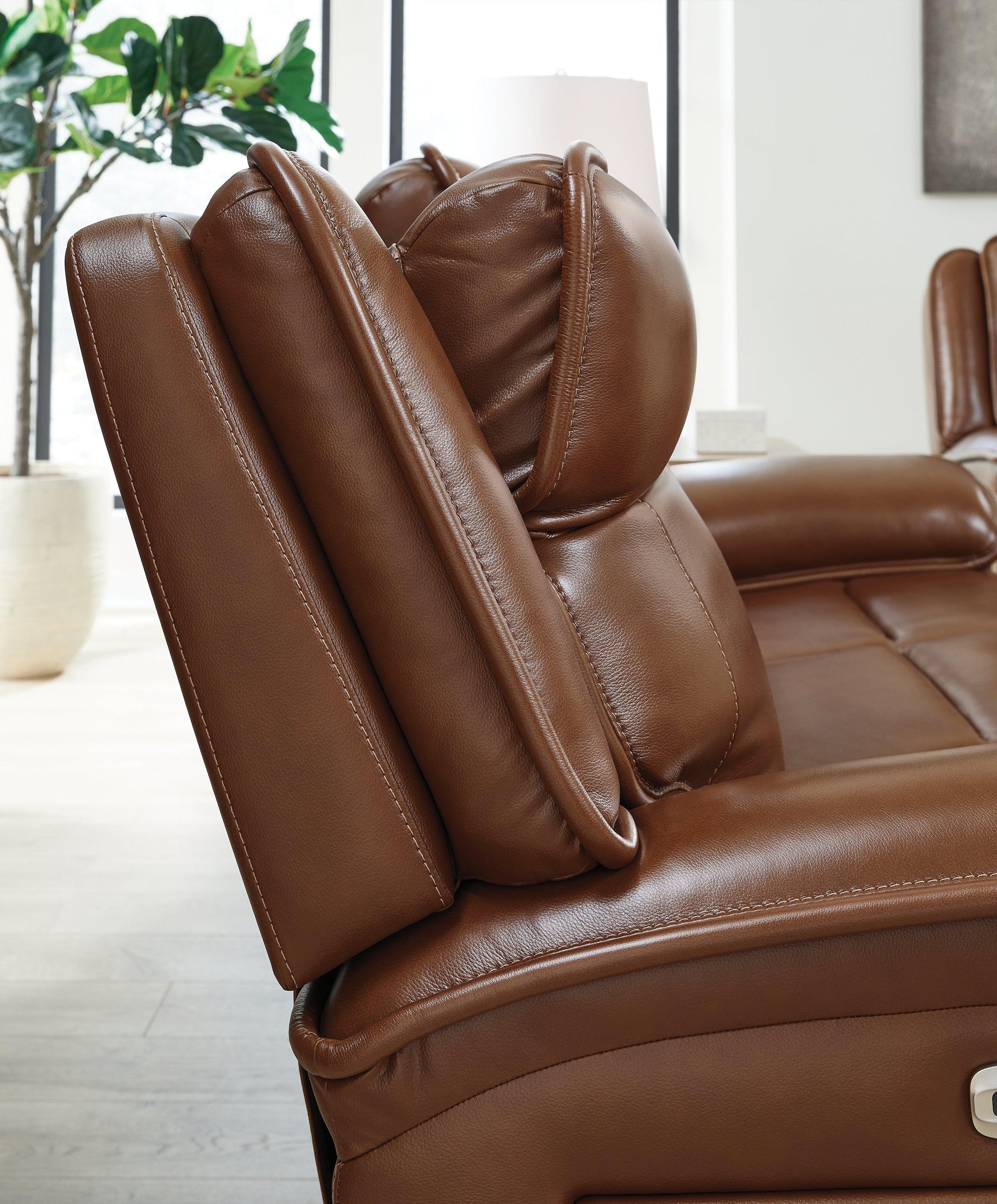 Healy Pier Chocolate Leather Power Reclining Sofa