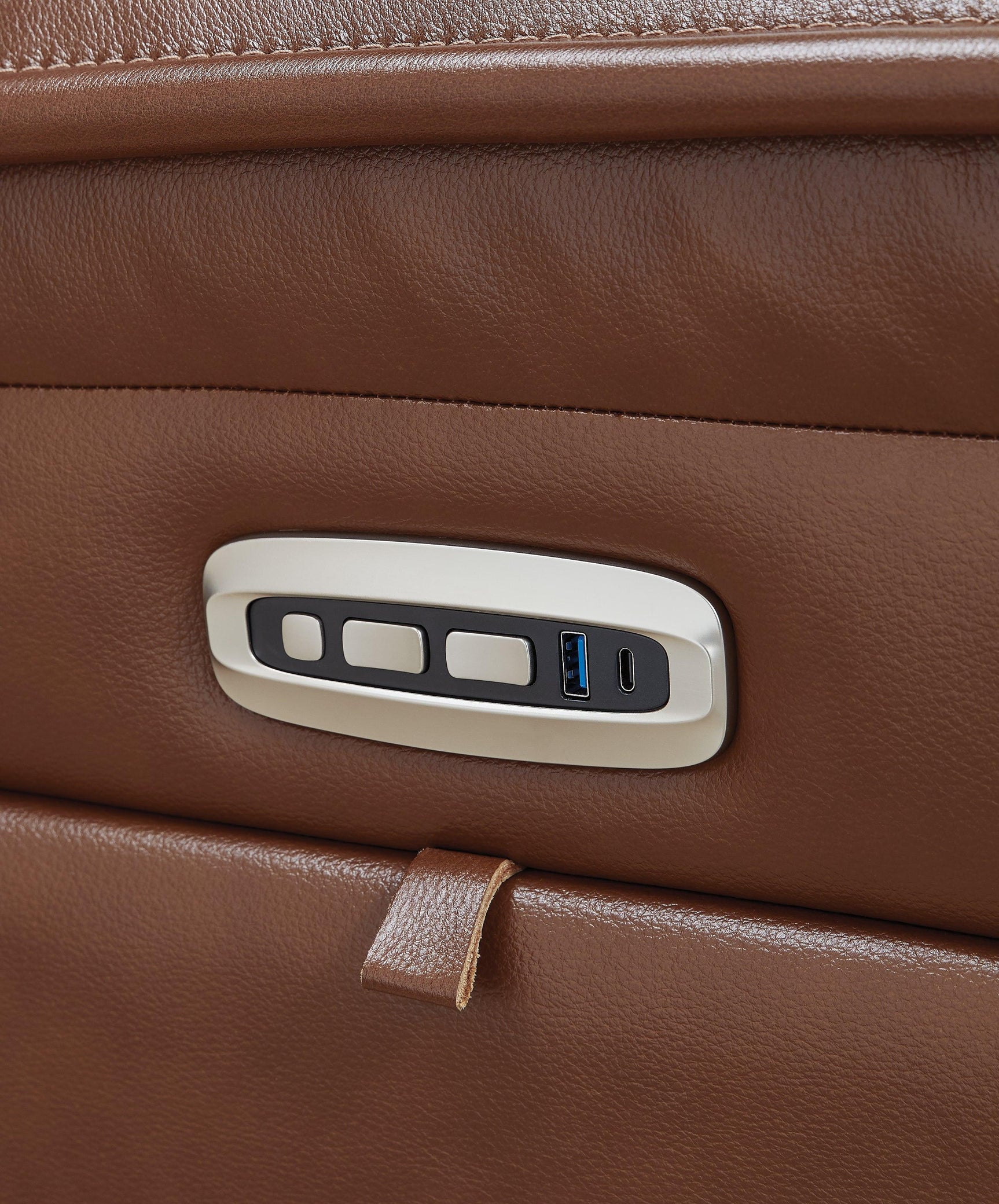 Healy Pier Chocolate Leather Power Reclining Sofa