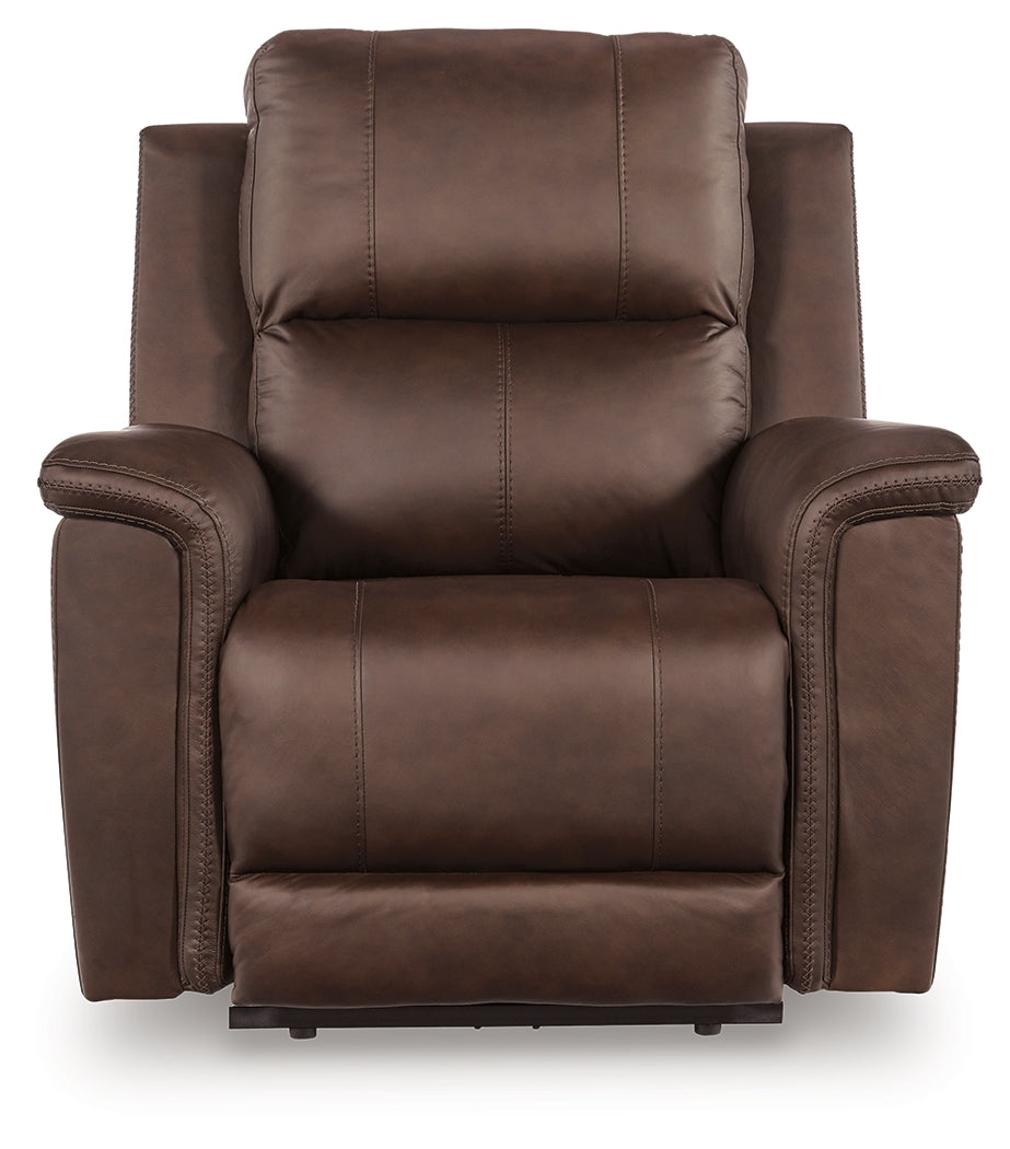 Bleckley Espresso Leather Power Recliner