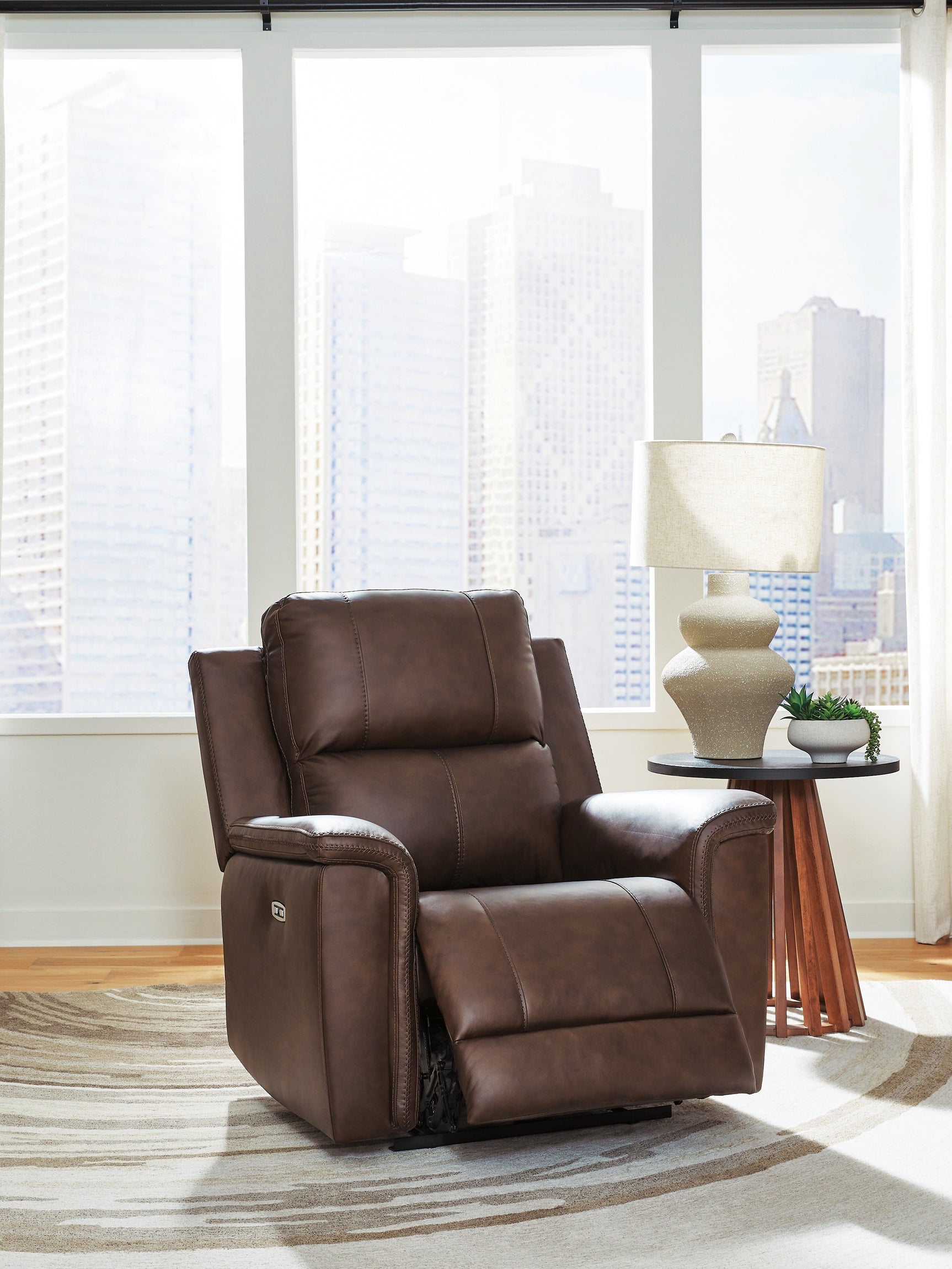 Bleckley Espresso Leather Power Recliner