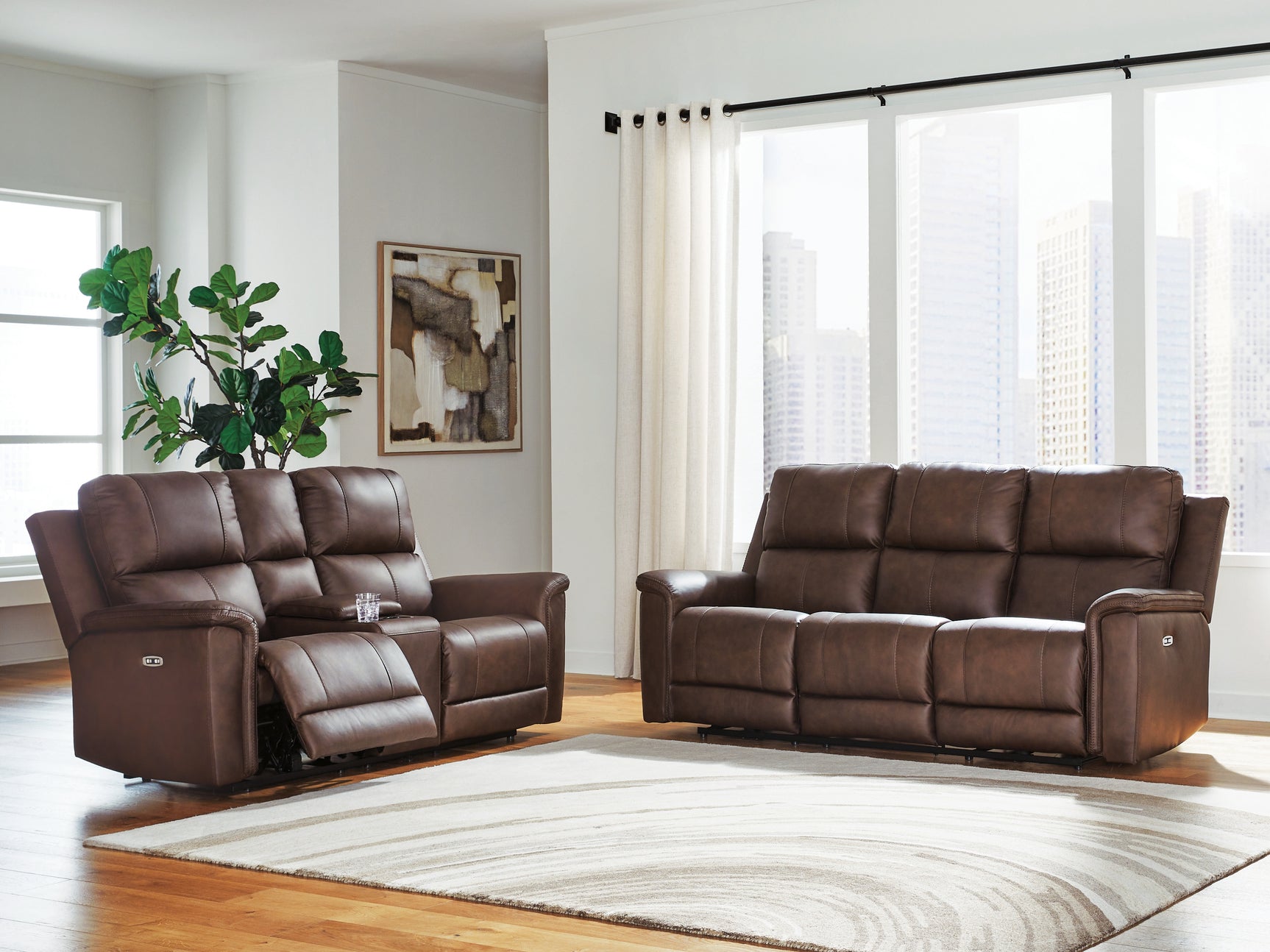 Bleckley Espresso Sofa and Loveseat