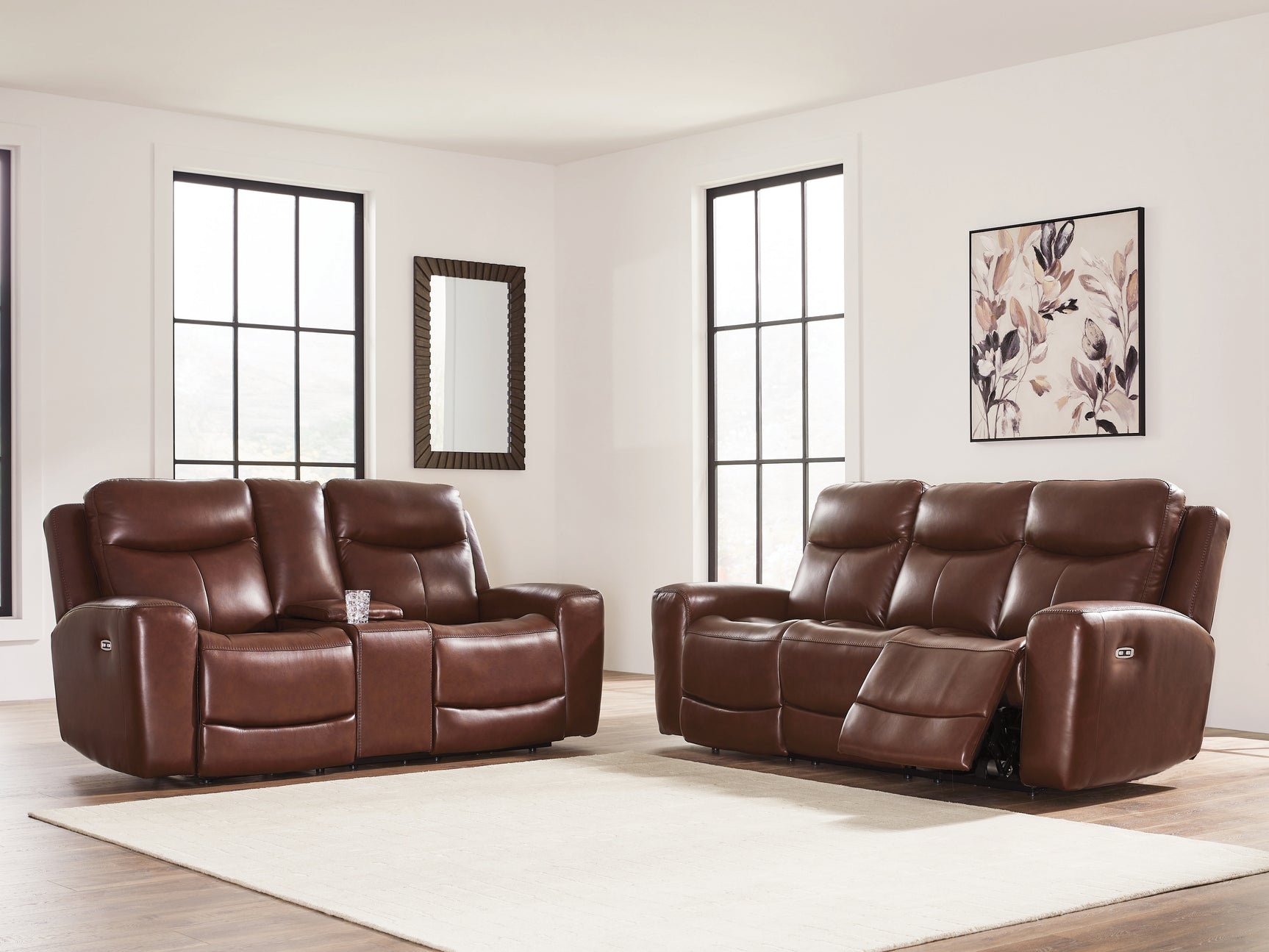 Next Mahogany Move Sofa and Loveseat
