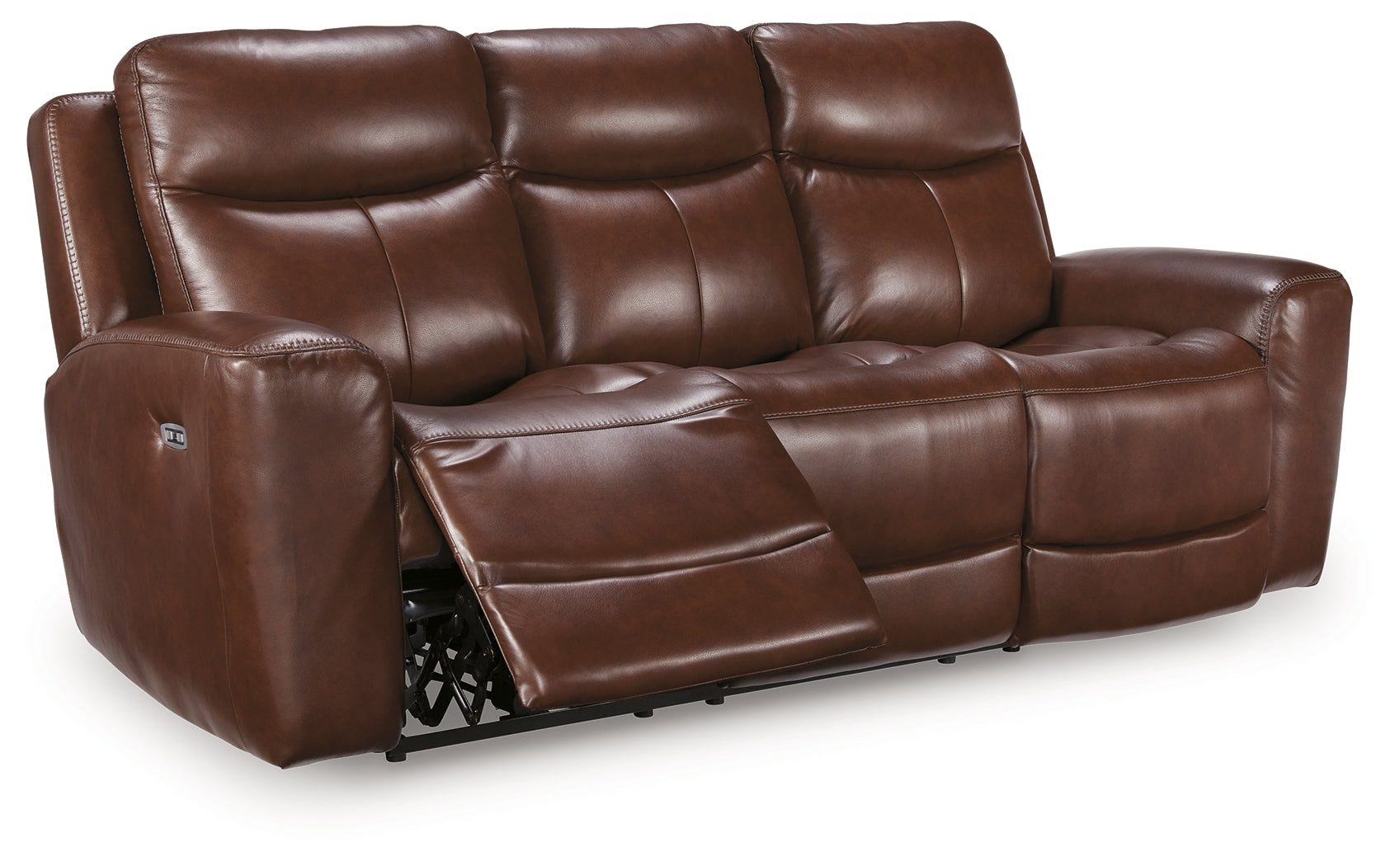 Next Move Mahogany Leather Power Reclining Sofa