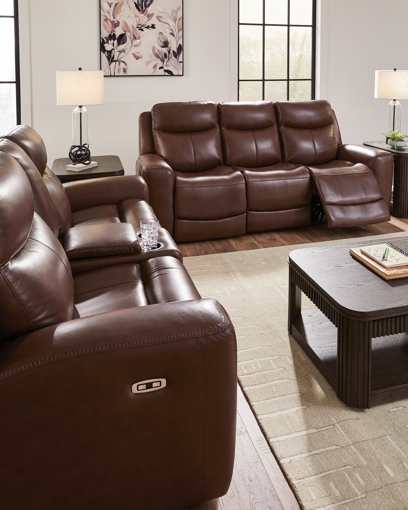 Next Mahogany Move Sofa and Loveseat