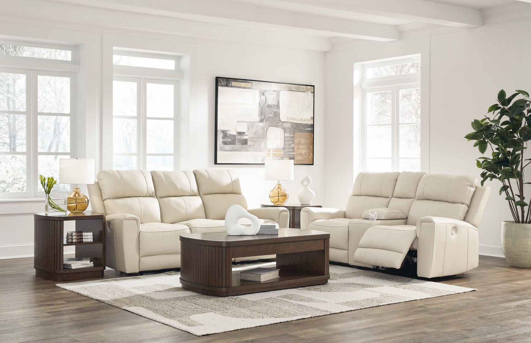 Dahlmoore Almond Sofa and Loveseat