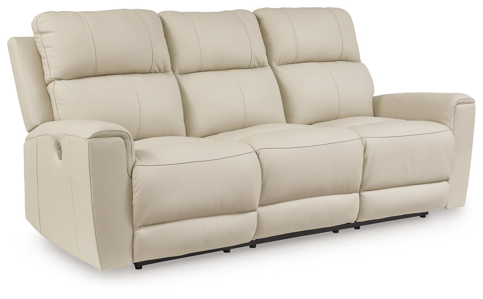 Dahlmoore Almond Leather Power Reclining Sofa