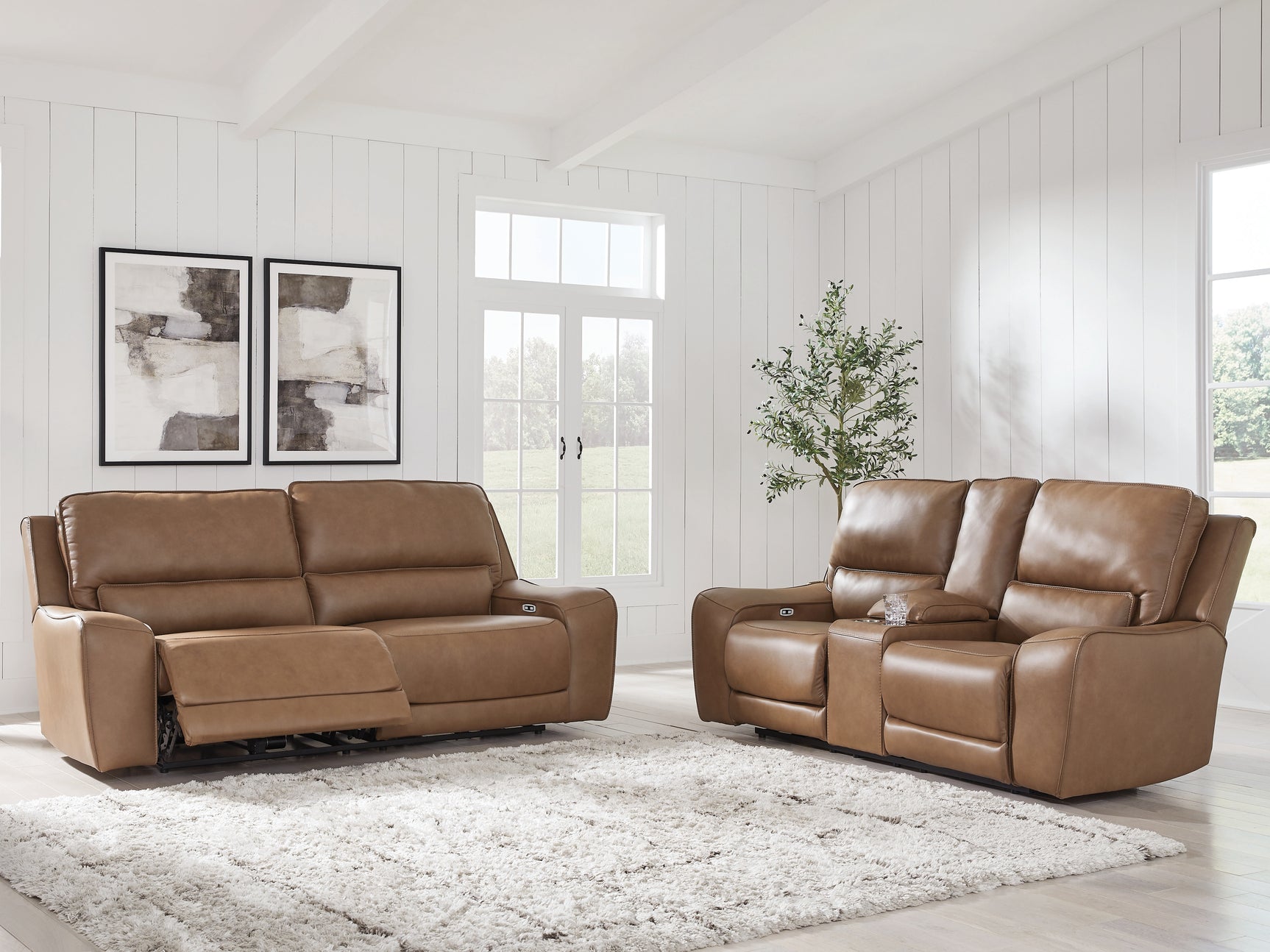 DeepWakes Caramel Sofa and Loveseat