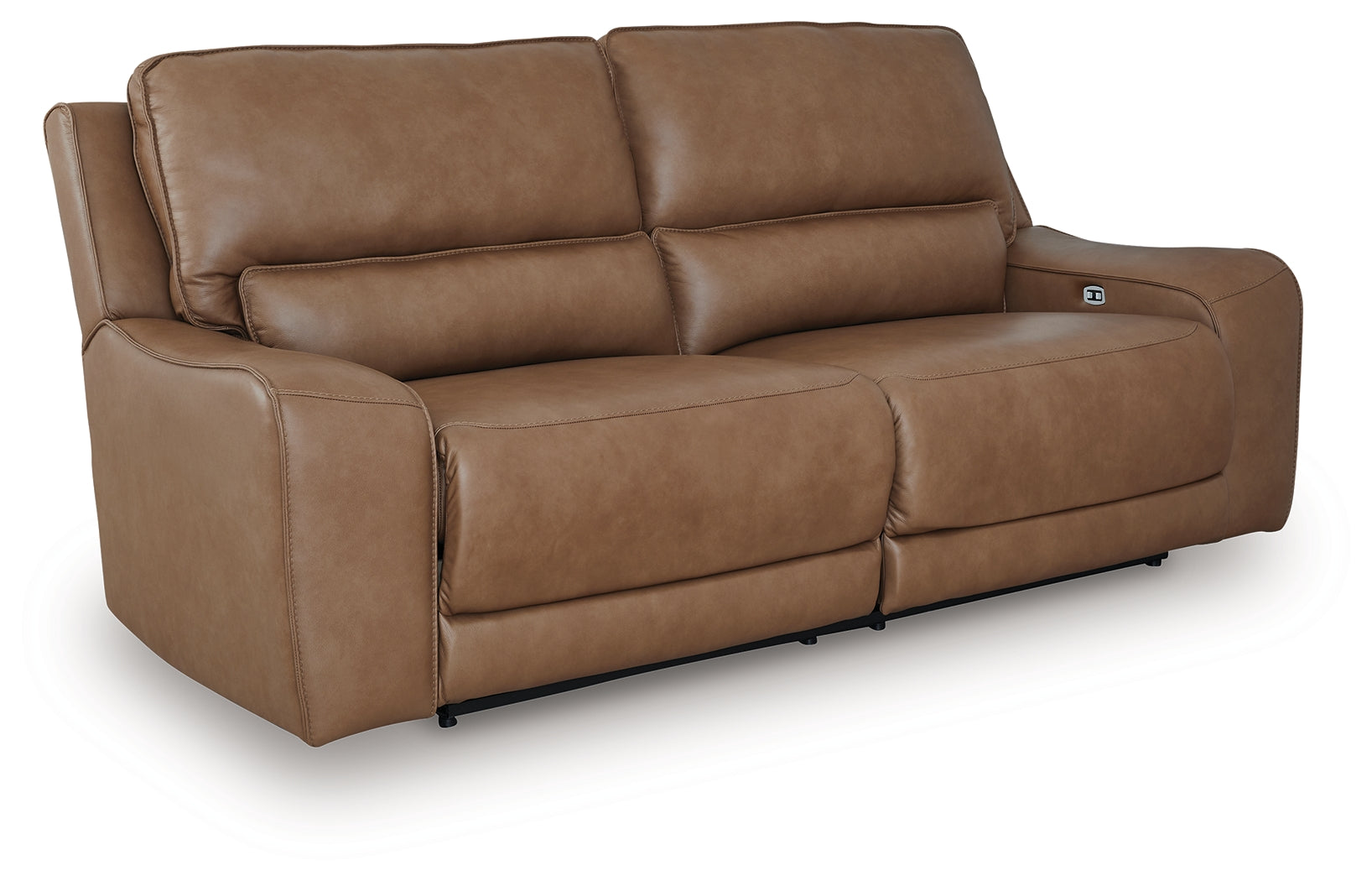 DeepWakes Caramel Leather Power Reclining Sofa
