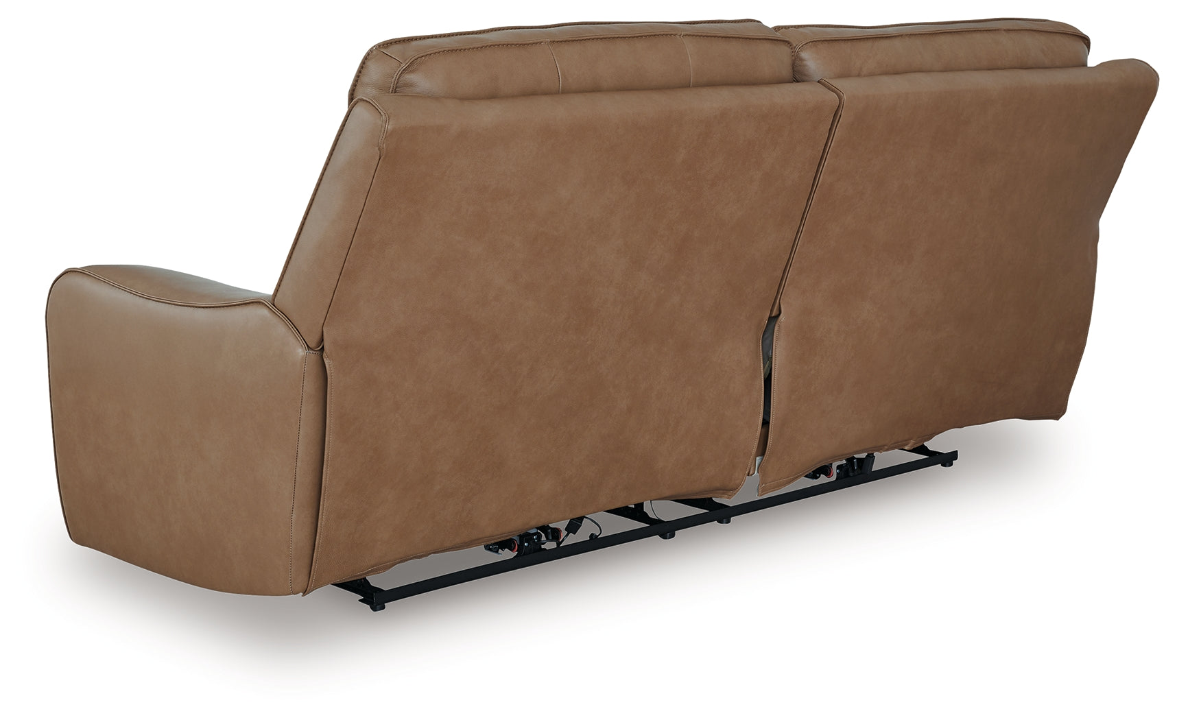DeepWakes Caramel Leather Power Reclining Sofa