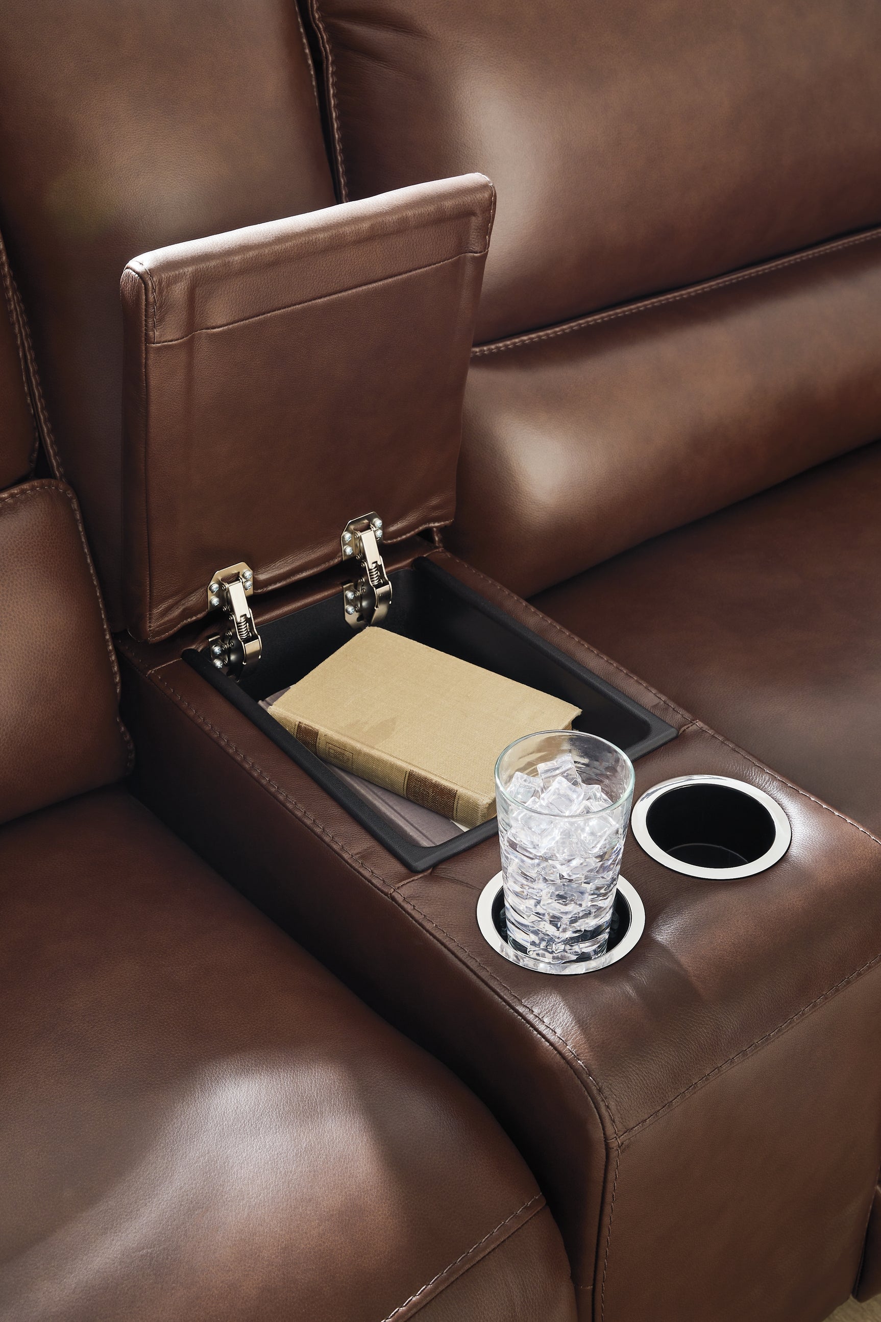DeepWakes Canyon Leather 3-Piece Power Reclining Sectional with Chaise
