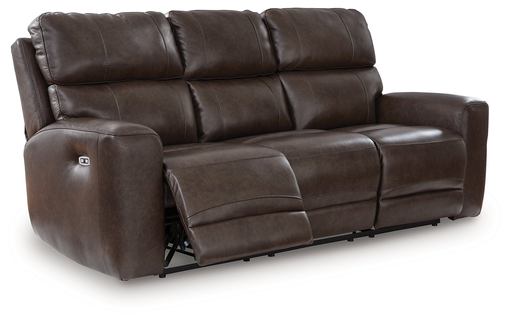 Crossplex Smoke Leather Power Reclining Sofa