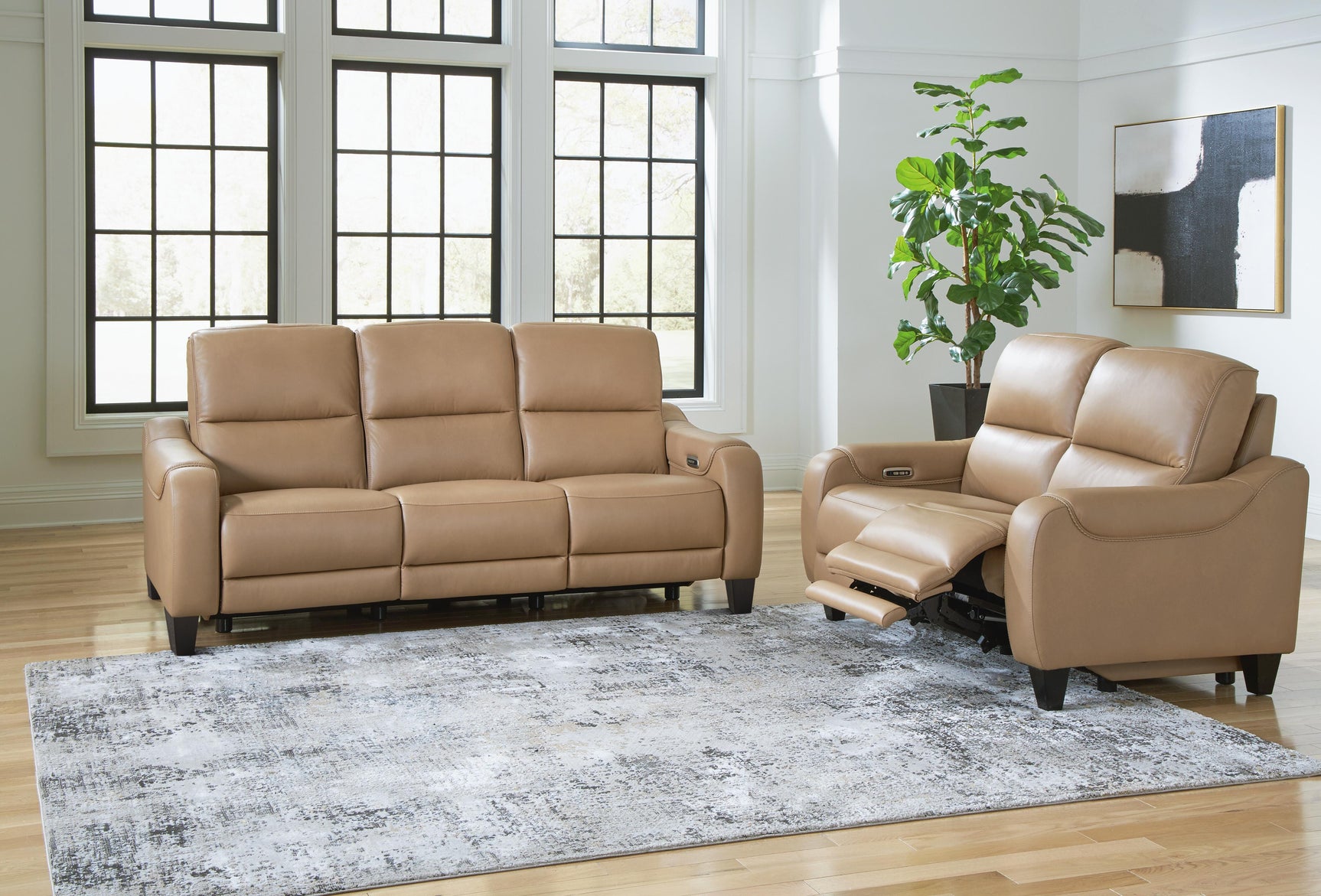 Mosswell Toffee Sofa and Loveseat