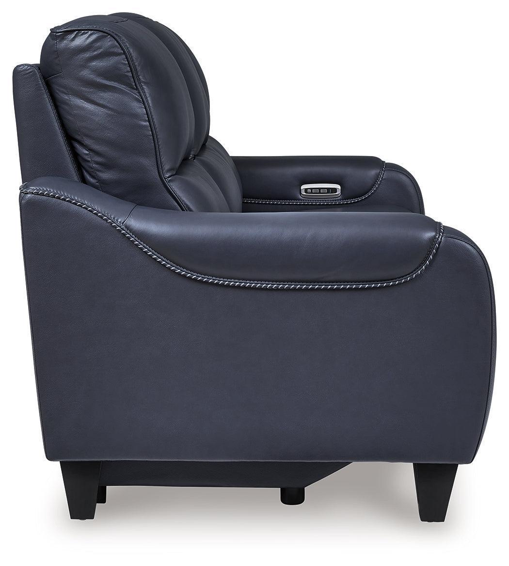 Mercomatic Ocean Leather Power Reclining Sofa