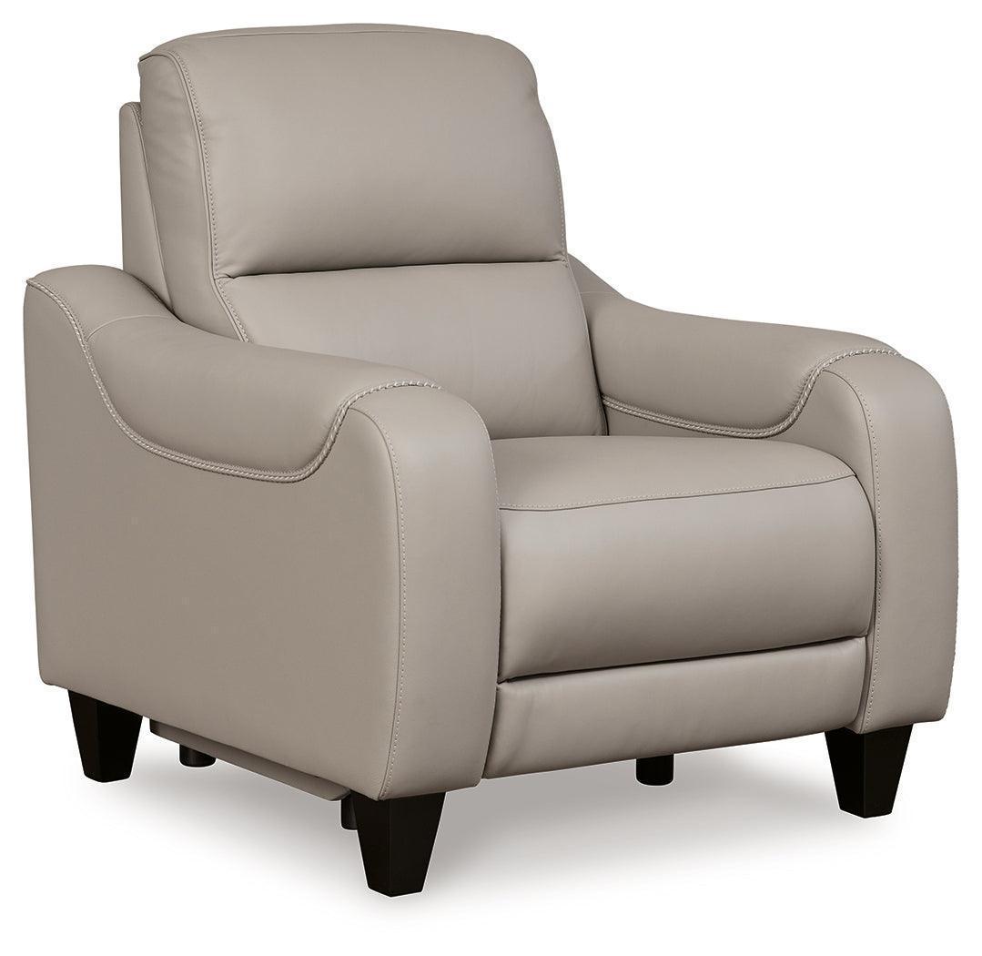 Mercomatic Gray Leather Power Recliner