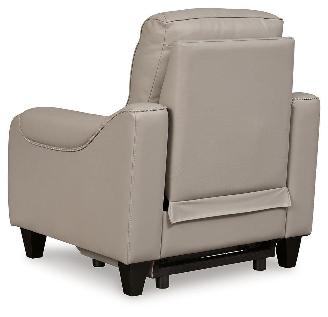 Mercomatic Gray Leather Power Recliner