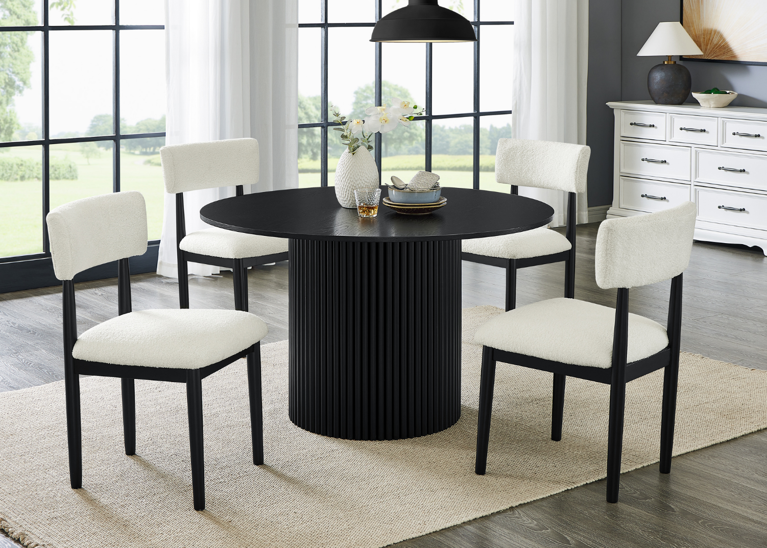Elan Black Round Dining Room Set