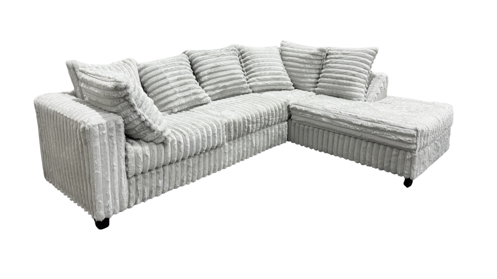 Gia Silver Fabric Sectional Sofa view 2