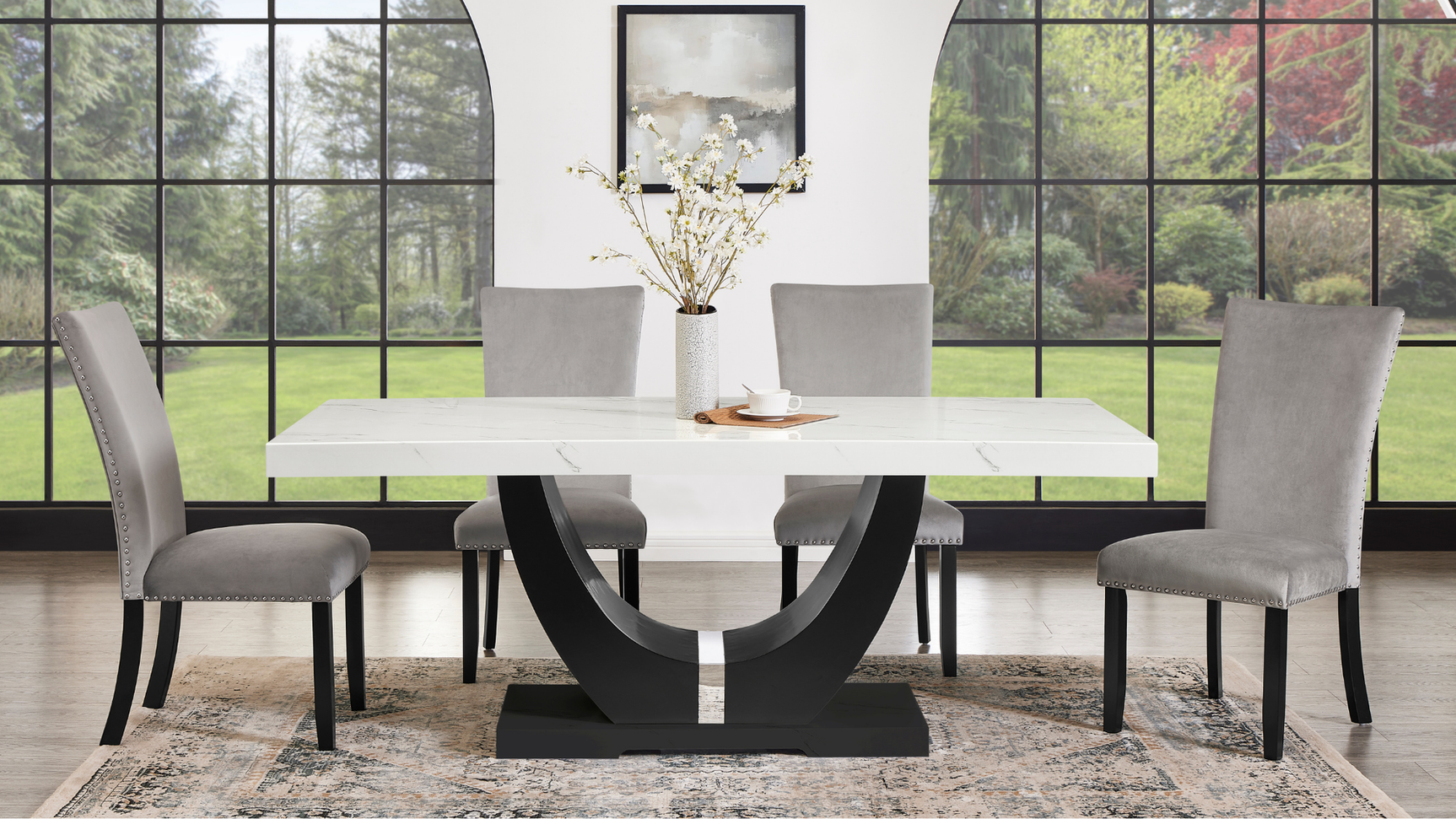 Larry Grey Rectangular Dining Room Set