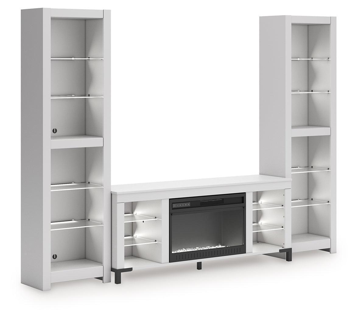 Brollevi White 3-Piece Entertainment Center