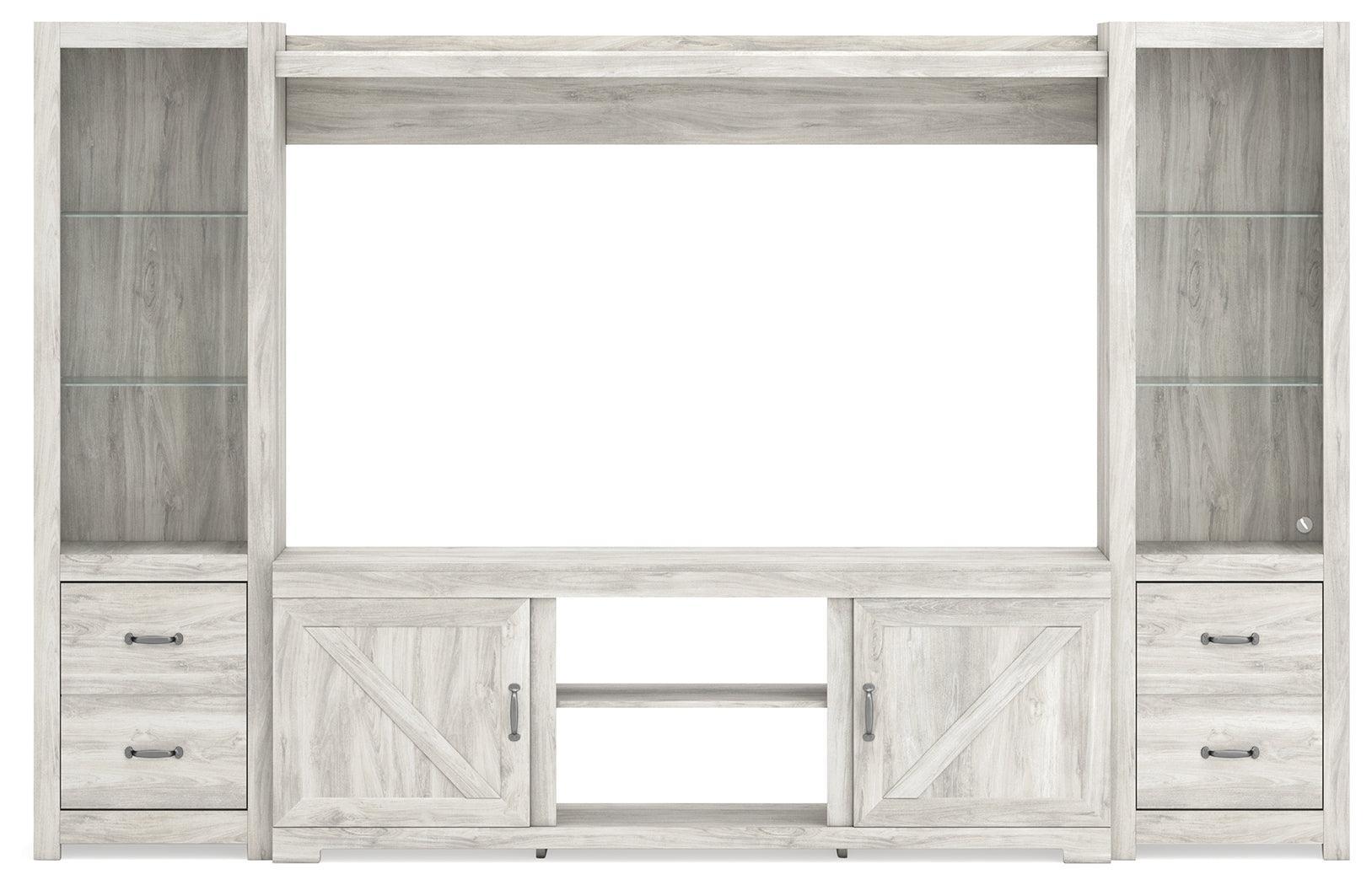 Bellaby Whitewash 4-Piece Entertainment Center - Ella Furniture