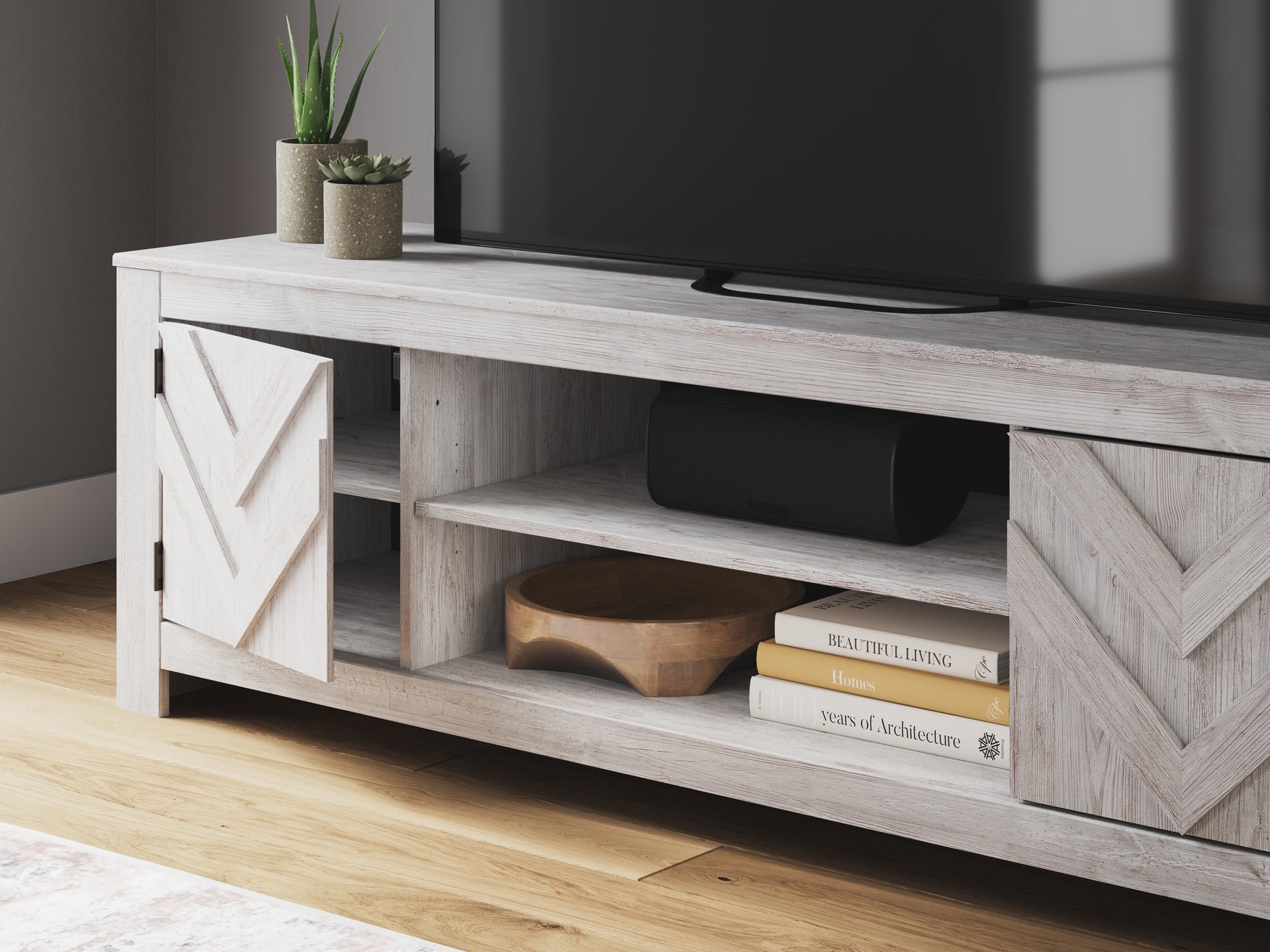 Cayboni Whitewash 71" TV Stand