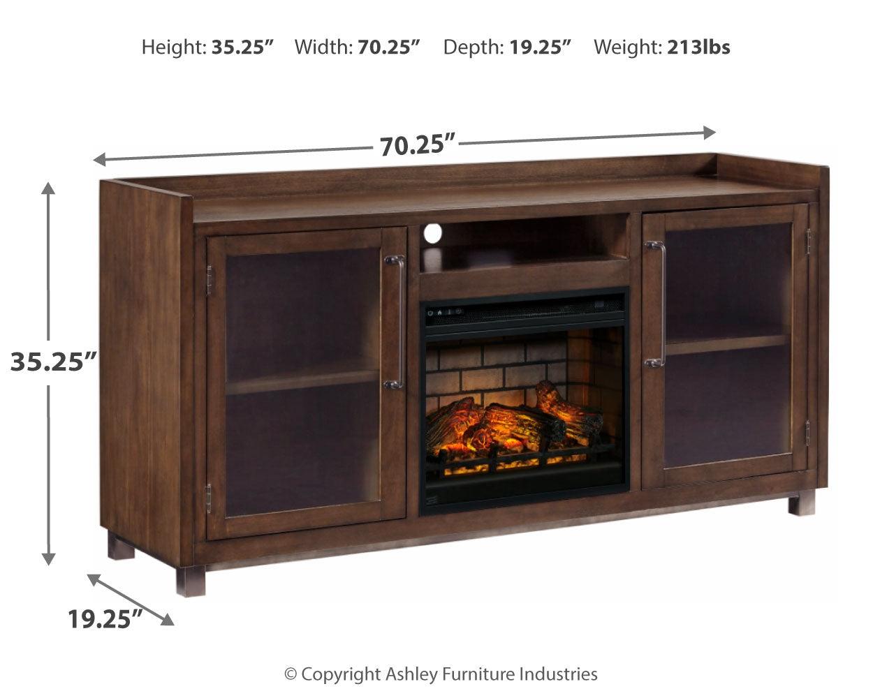 Starmore Brown 70" Tv Stand With Electric Fireplace W633W5 - Ella Furniture