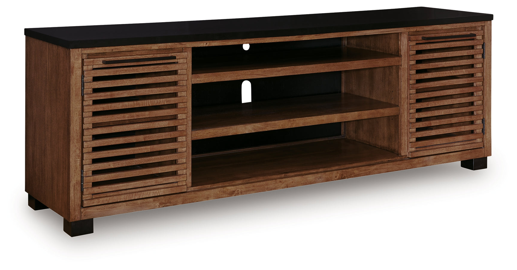 Kallari Warm Brown/Black 84" TV Stand