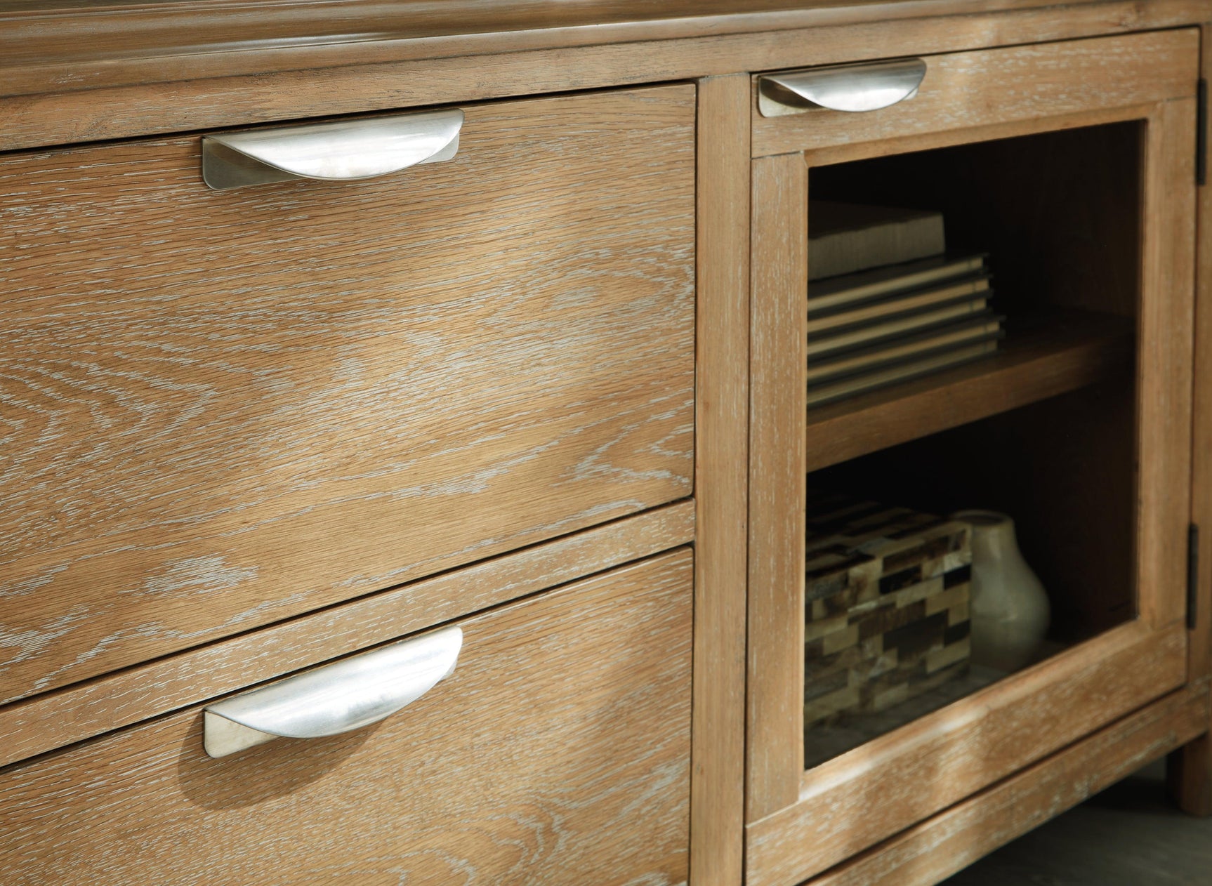 Rencott Light Brown 80" Contemporary TV Stand