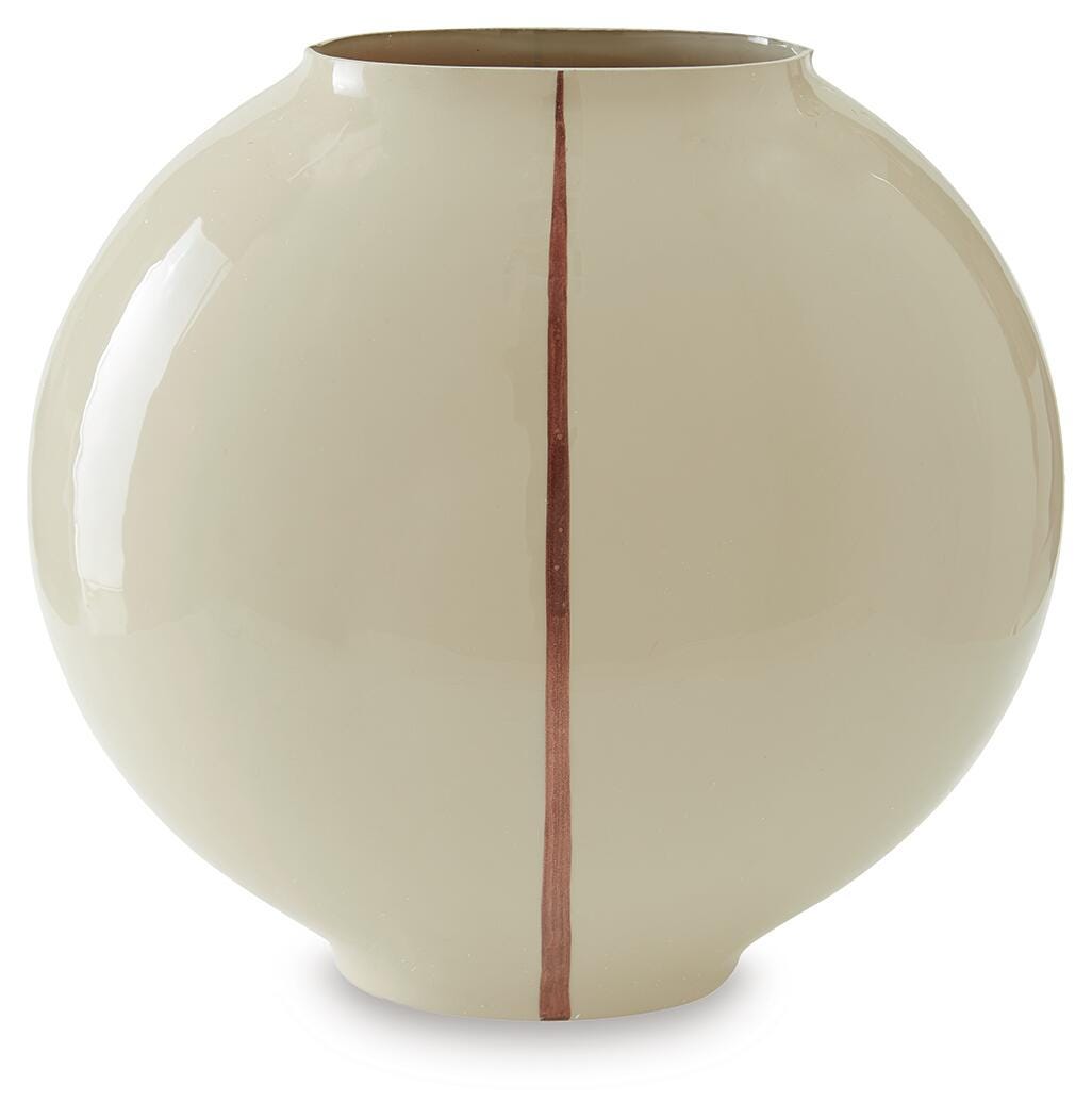 Sheabourne Cream Round Glass Vase — front view