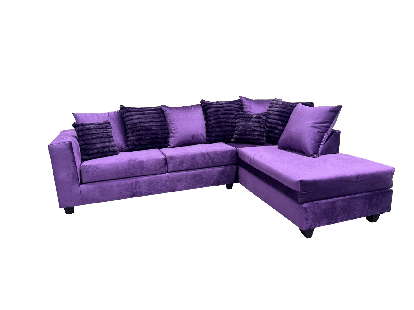 Kora Purple 2-Piece Fabric Sectional Sofa view 3