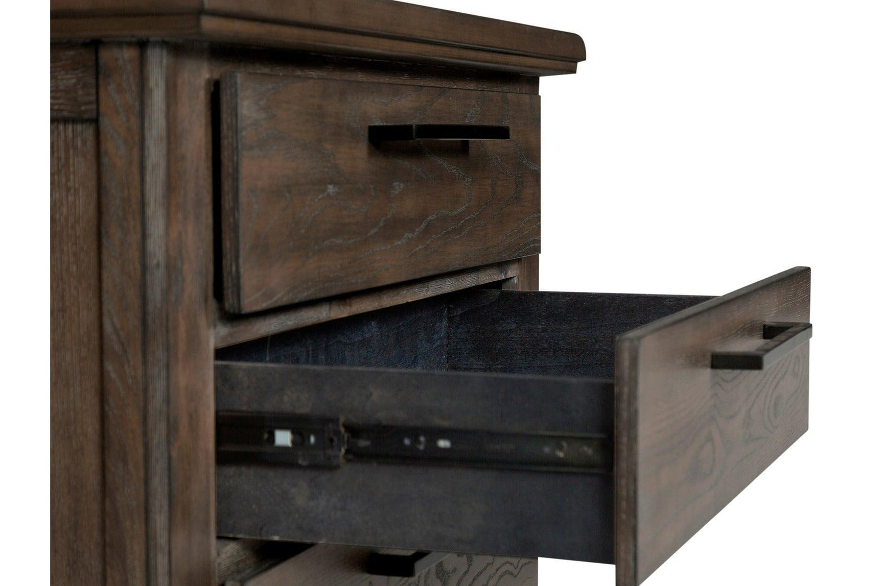 Gray Modern Traditional Solid Wood Veneers Fabric Upholstered Tufted Shelves Bedroom Set - Ella Furniture