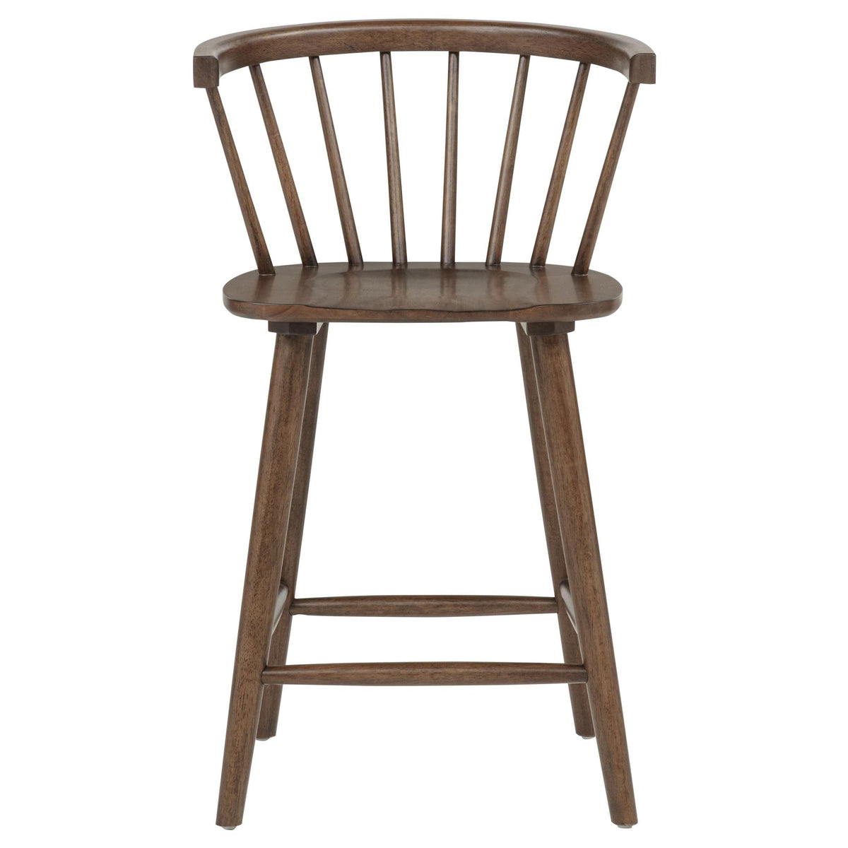 Jeffries 2-Piece Curved Spindle-Back Counter Chair Set Walnut — product image 3