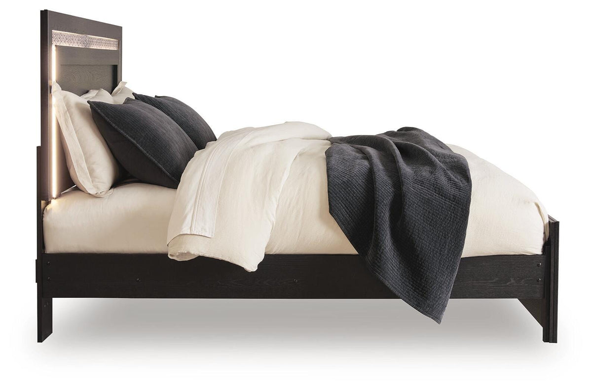 Brizmore Black King Panel Bed — side view