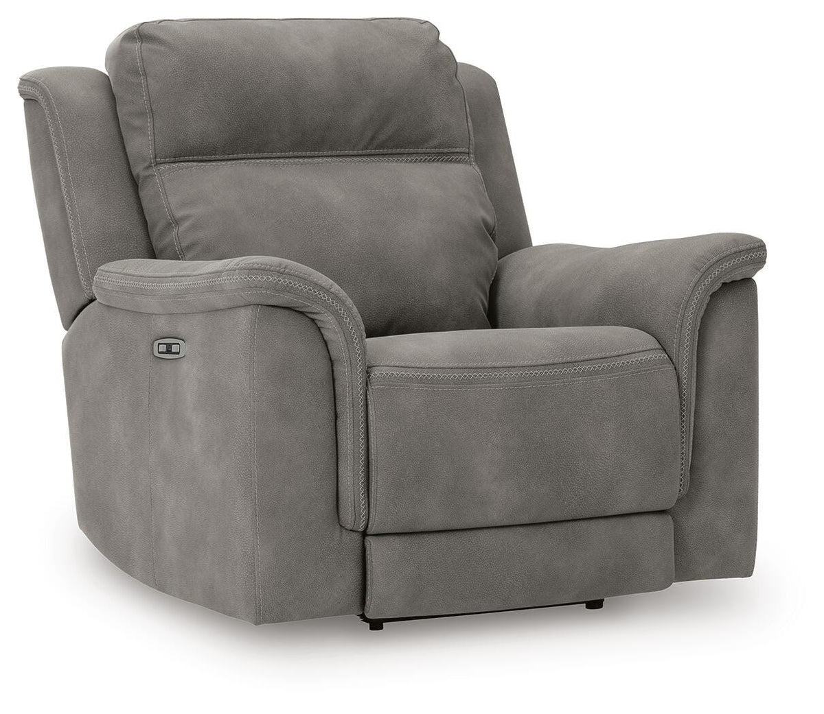 Next-Gen Durapella Slate Microfiber Power Recliner — angled view