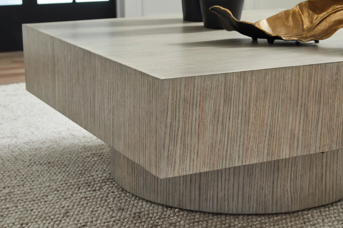 Gray Oak Veneer Coffee Table with Casters — product image 4