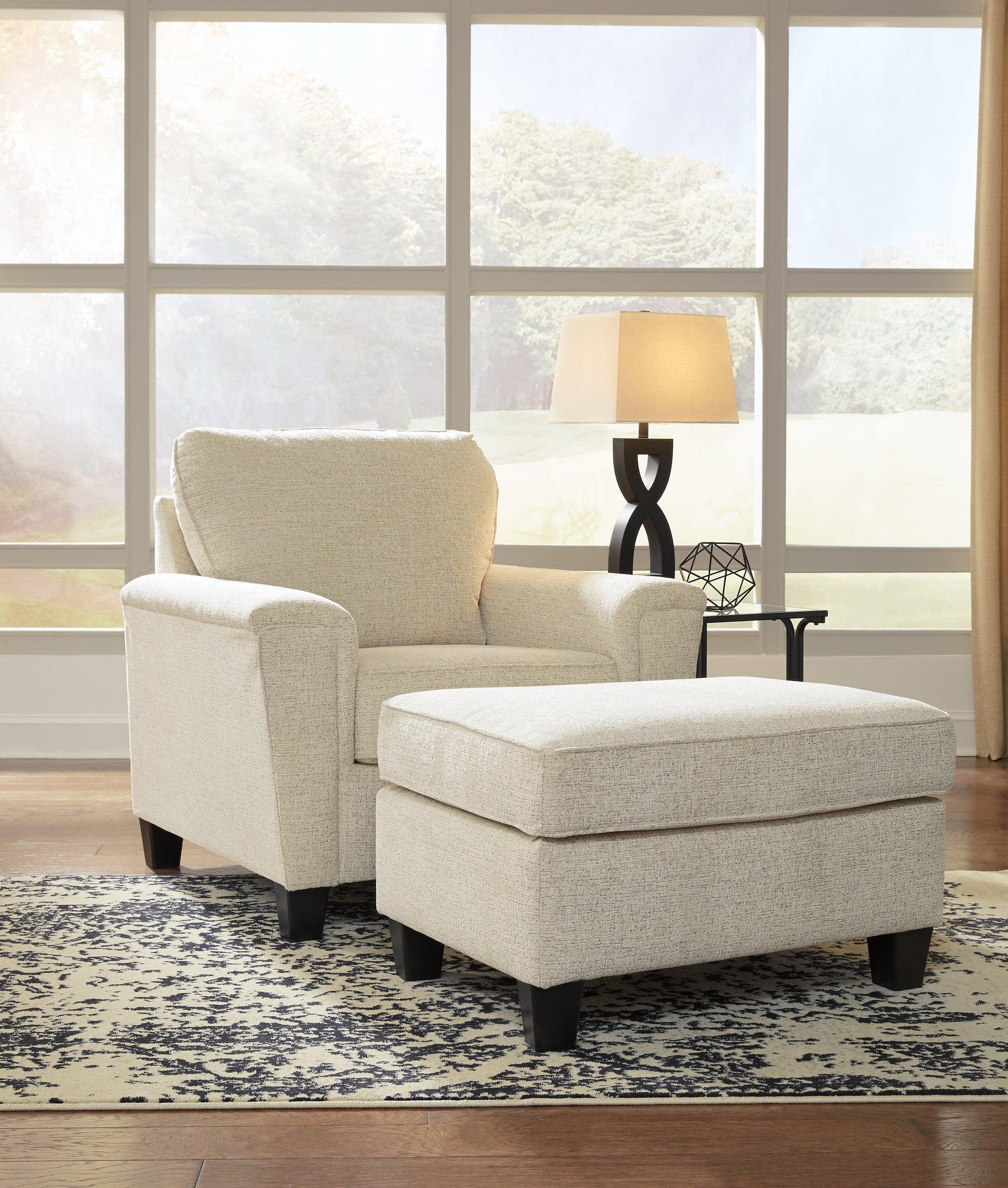 Abinger Natural Chair And Ottoman - Ella Furniture