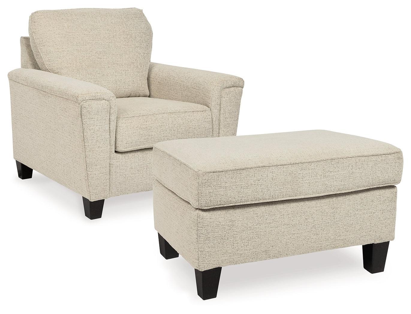 Abinger Natural Chair And Ottoman - Ella Furniture
