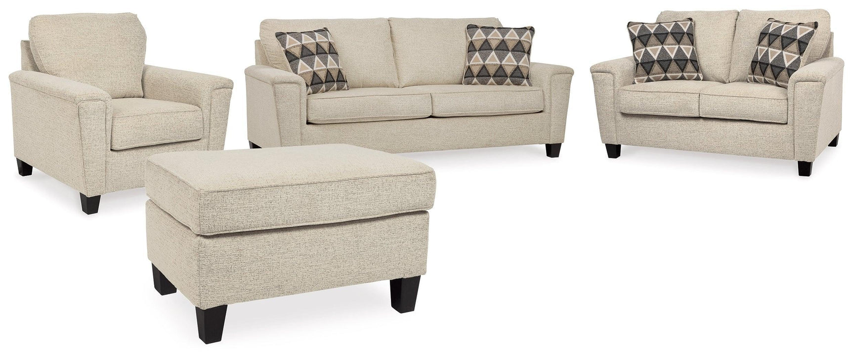 Abinger Natural Sofa, Loveseat, Chair And Ottoman - Ella Furniture