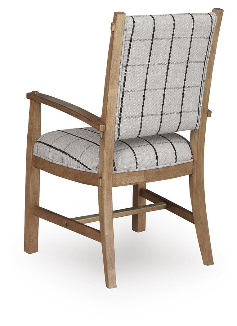 Ridgester Light Brown Next-Gen Nuvella™ Dining Arm Chair — back view