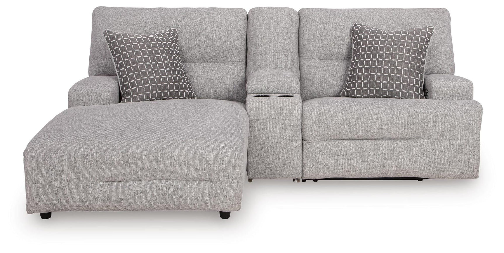 Acklen Place Pewter Performance Fabric,Next-Gen Nuvella™ 3-Piece Power Reclining Sectional Sofa with Chaise view 5