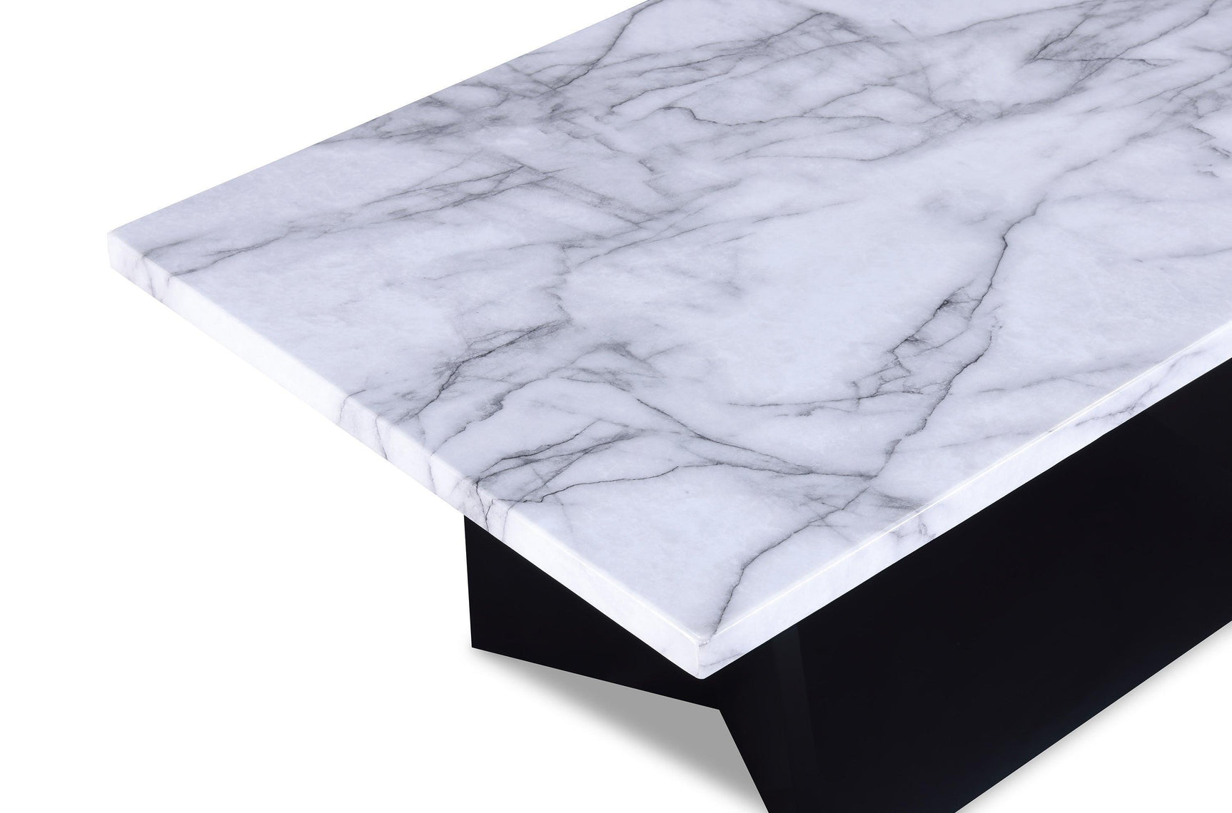 Adea Black/White Modern Contemporary Solid Wood Marble Top Cocktail Group Coffee Table - Ella Furniture