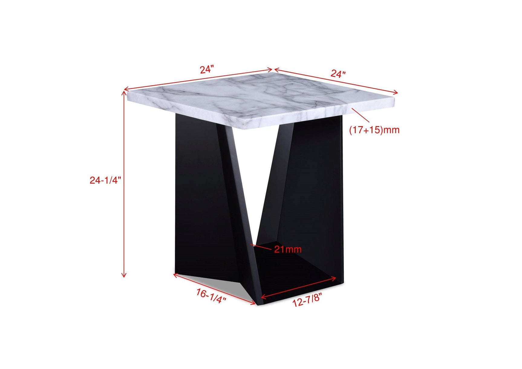 Adea Black/White Modern Contemporary Solid Wood Marble Top Cocktail Group Coffee Table - Ella Furniture
