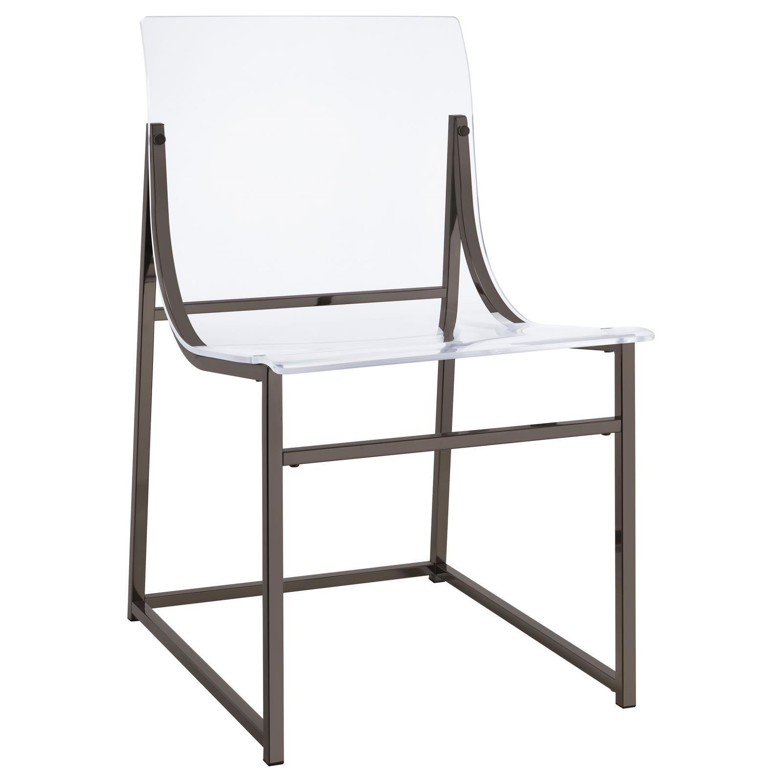 Adino Acrylic Dining Side Chair Clear And Black Nickel (Set Of 2) 121142 - Ella Furniture