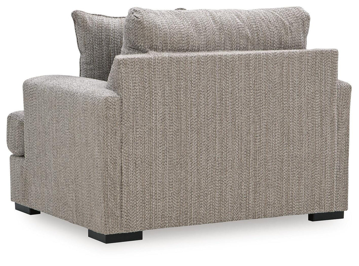Lofwood Fossil Chenille Oversized Chair — back view