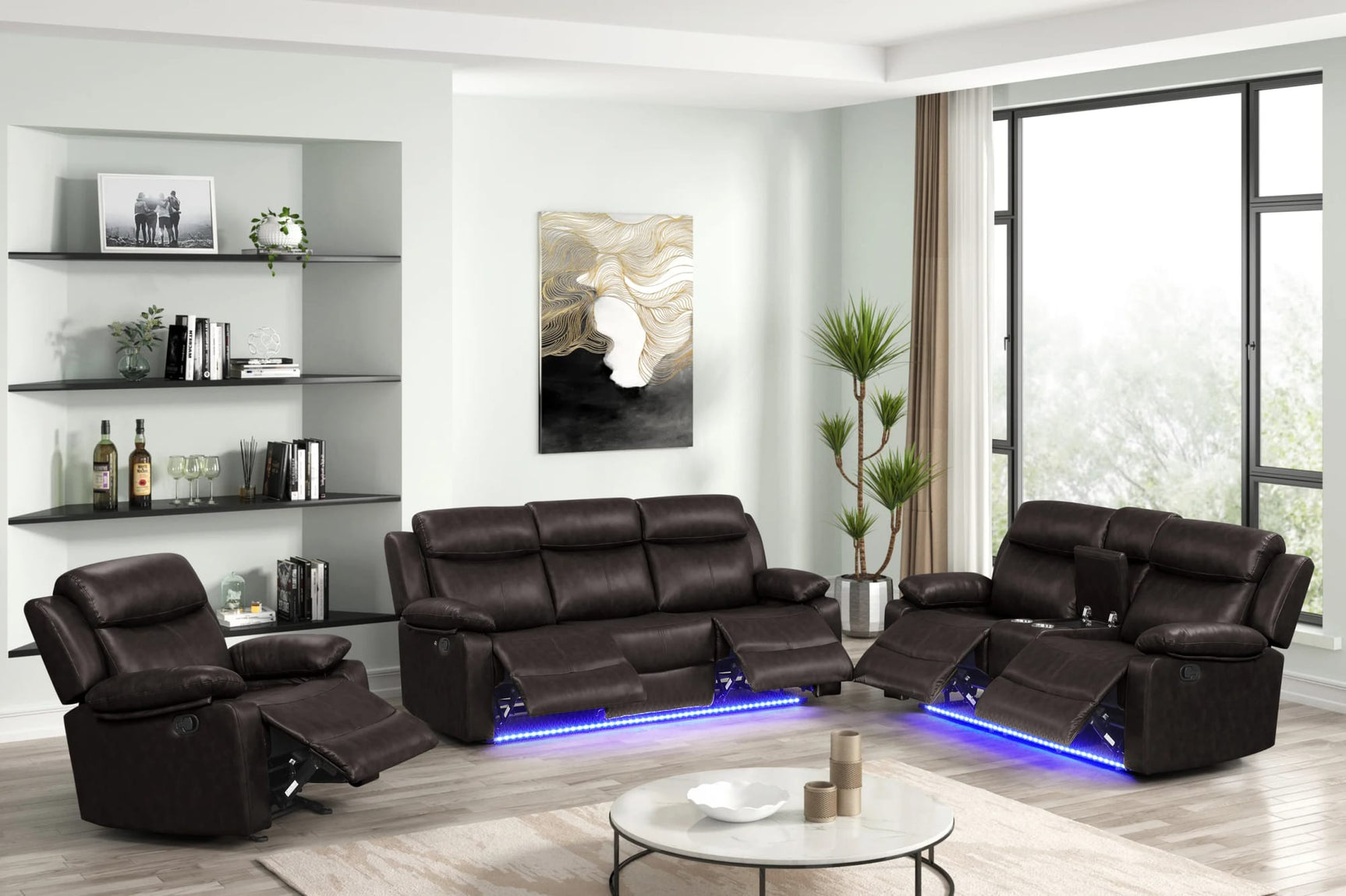 Aiden Brown 3-Piece Reclining Set from Ella Furniture