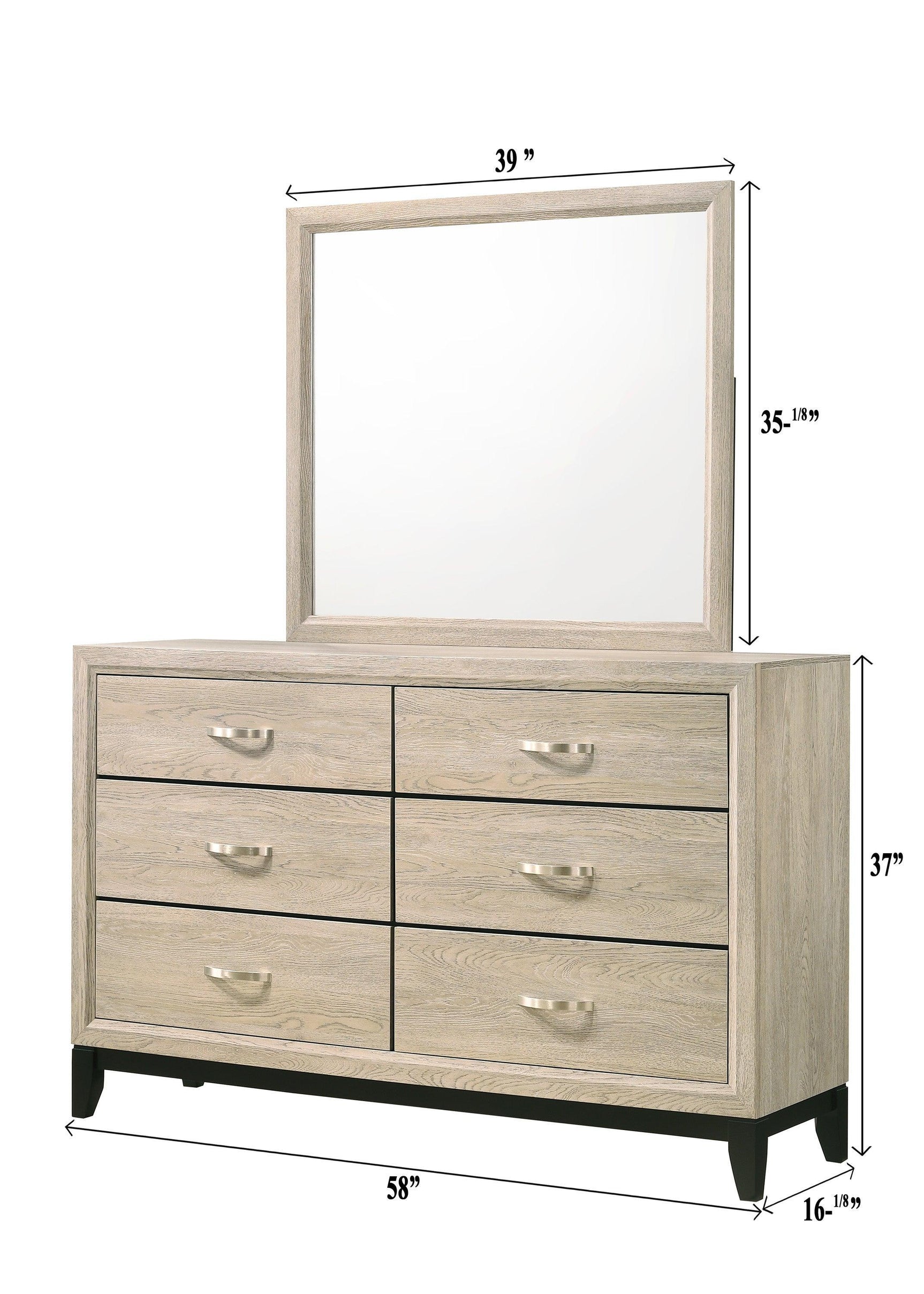 Akerson Chest Drift Wood, Contemporary Sleek And Modern Wood, Metal 5 Drawers - Ella Furniture
