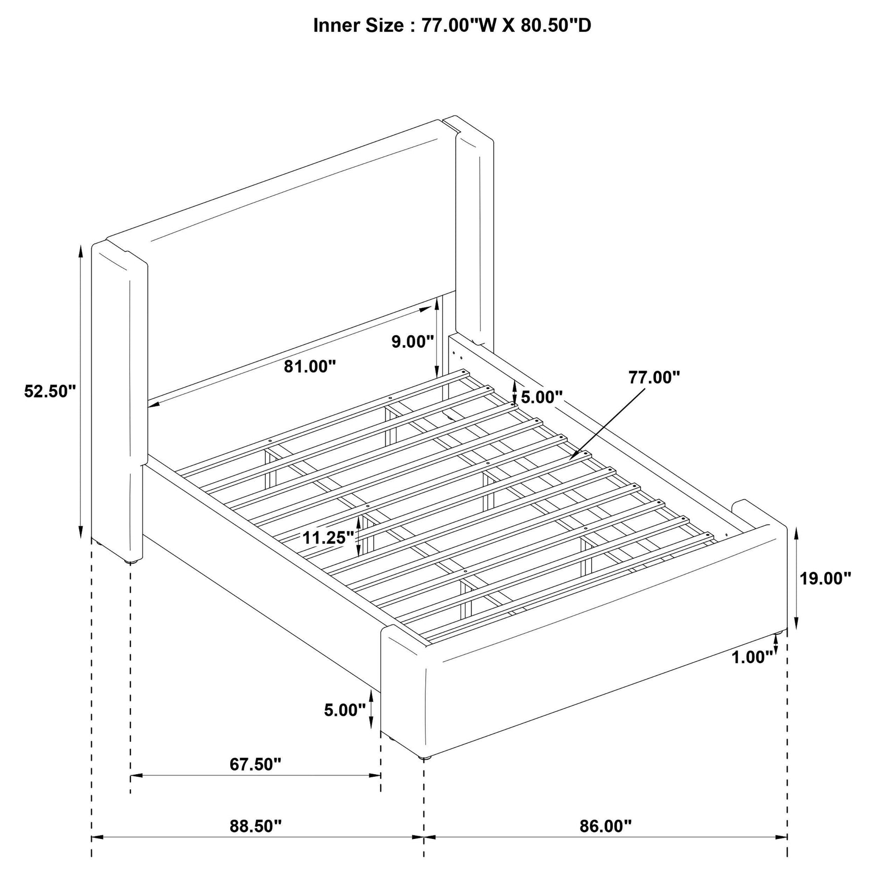 Alamosa Alamosa Boucle Upholstered Eastern King Wingback Platform Bed White 310078KE - Ella Furniture