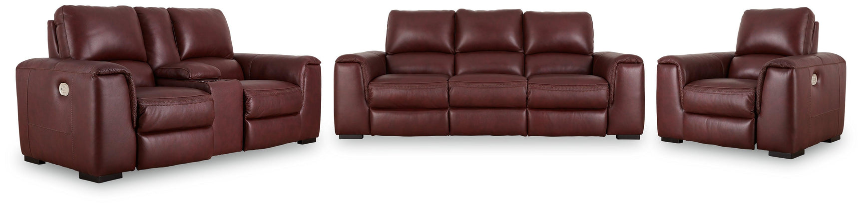 Alessandro Garnet Sofa, Loveseat And Recliner - Ella Furniture