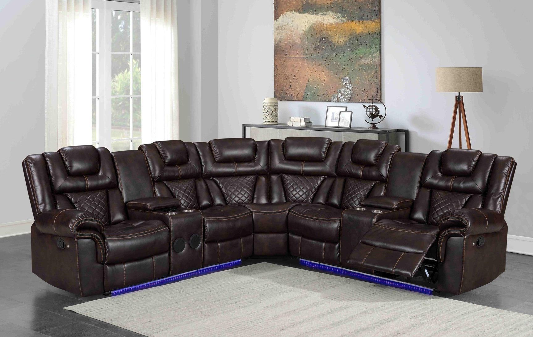 Alexa2023 Brown Reclining Sectional - Ella Furniture