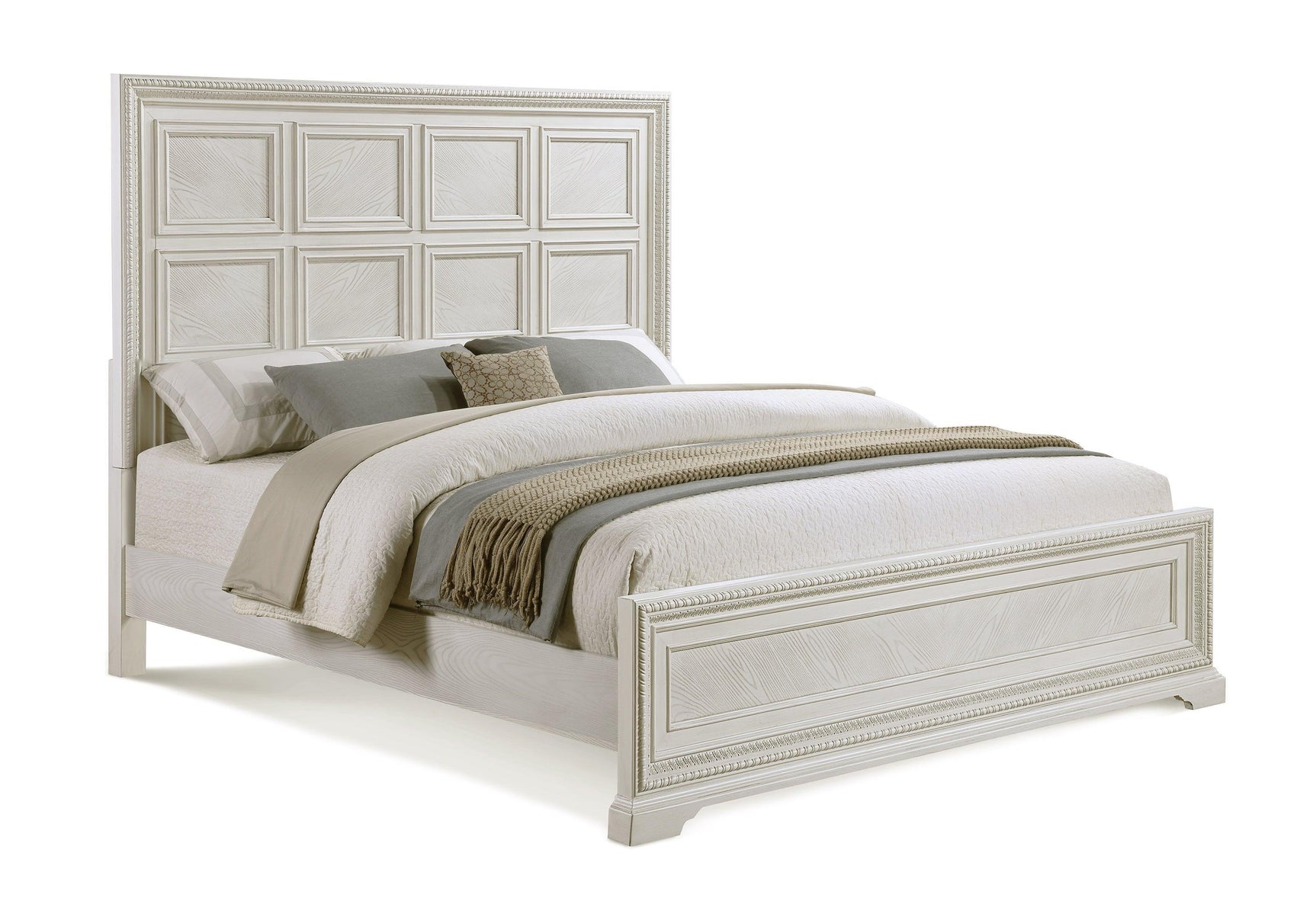 Alexandria Cream Modern Contemporary Solid Wood Bedroom Set - Ella Furniture
